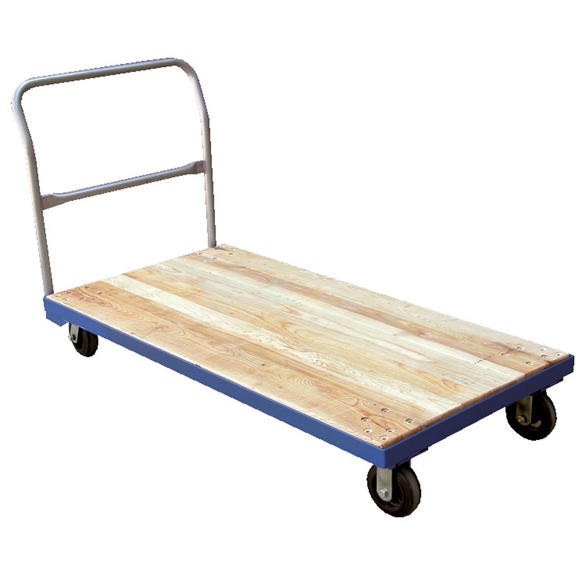 Vestil Hardwood Platform Truck with Steel Frame - 72.5in. x 36.5in., 1600-Lb. Capacity, Mold-On-Rubber Casters, Model# VHPT/S-3672